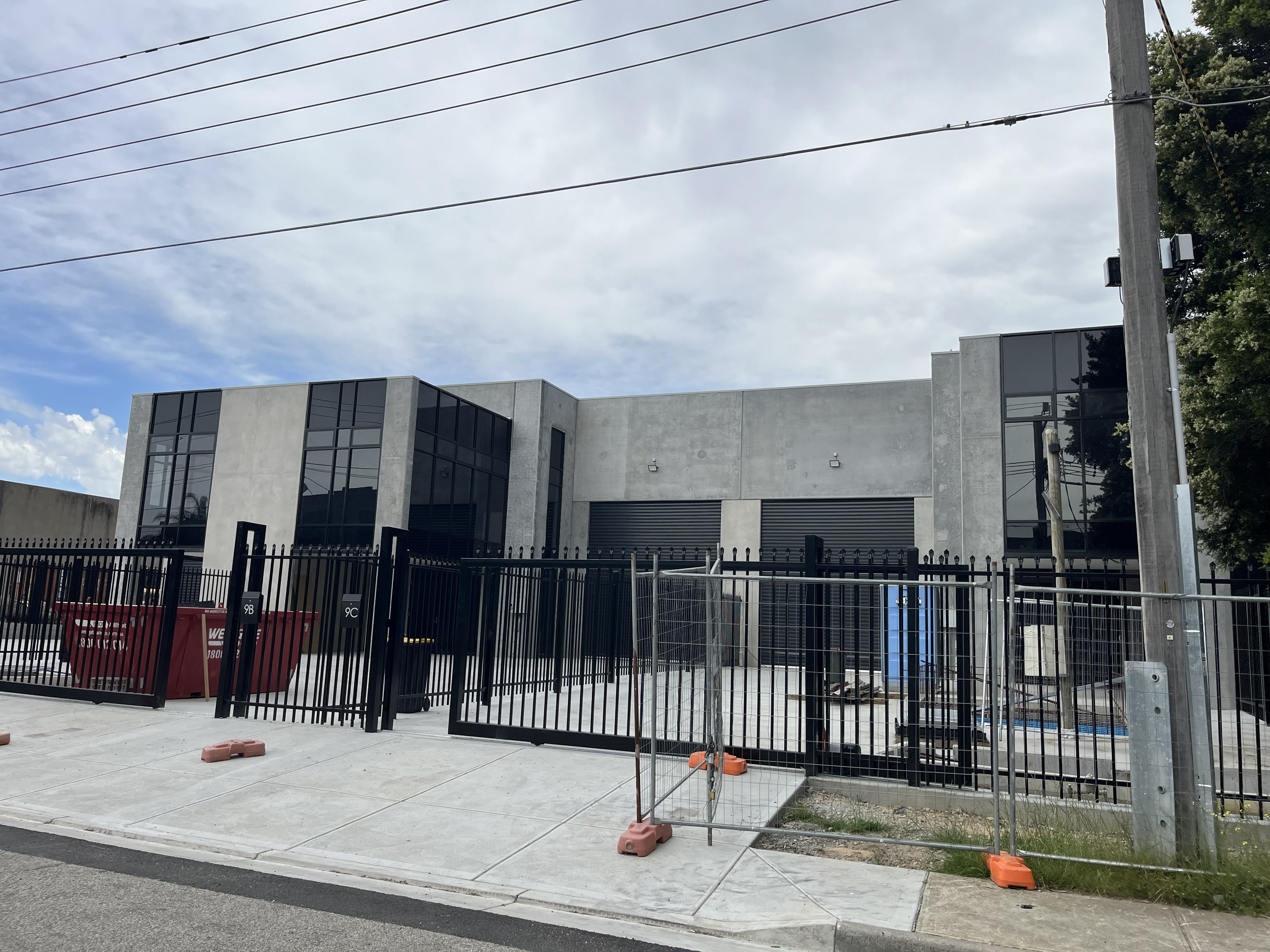 Angle view showing sliding door in the open position