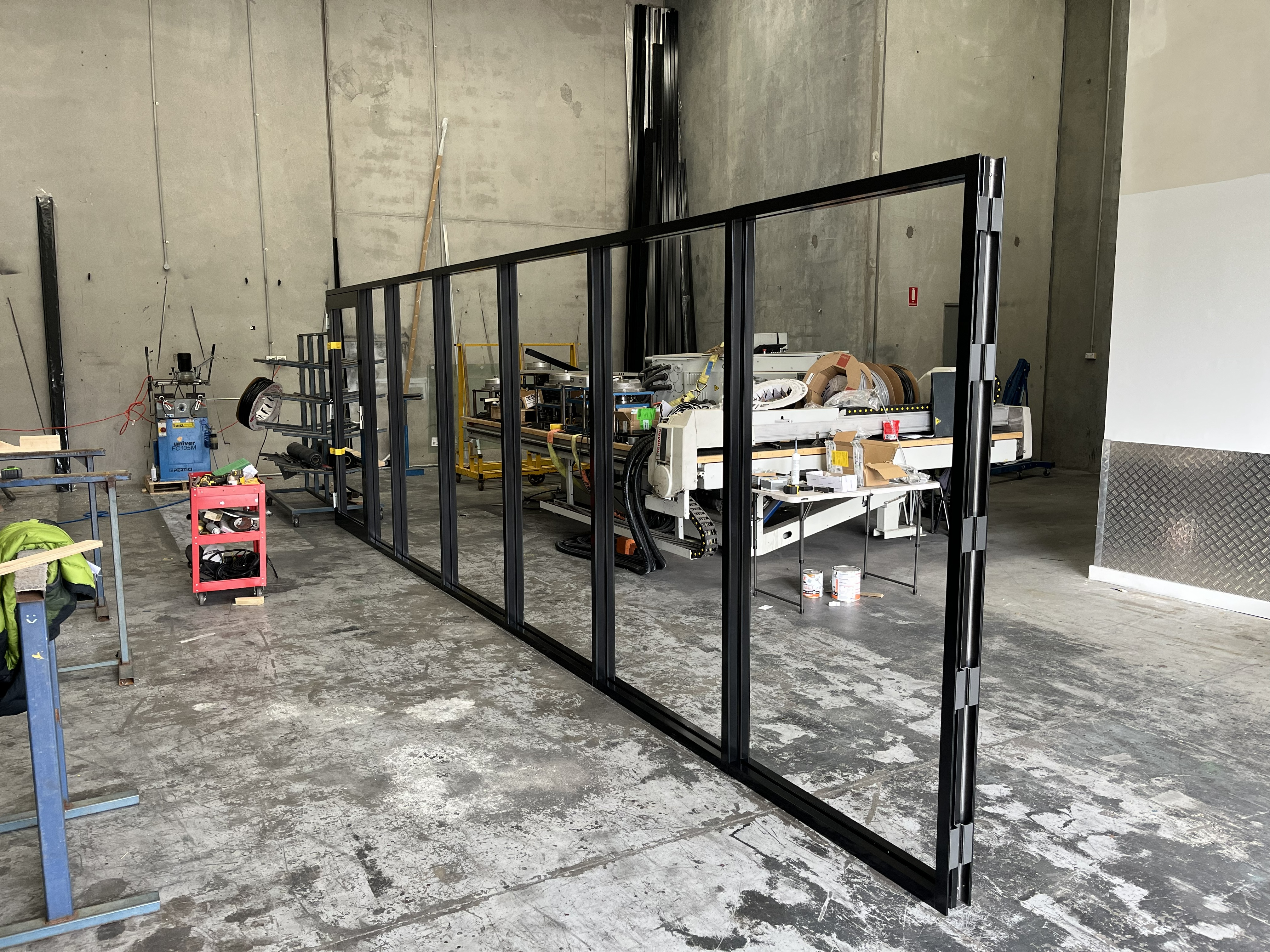 Glazed partition meeting room